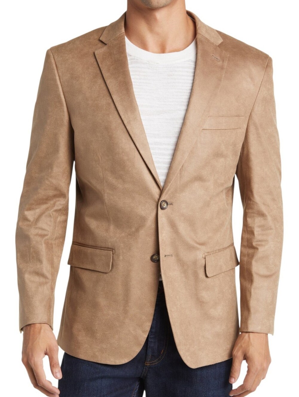 Daniel Hechter Norris Faux Suede Sport Coat Butterscotch Size 42L